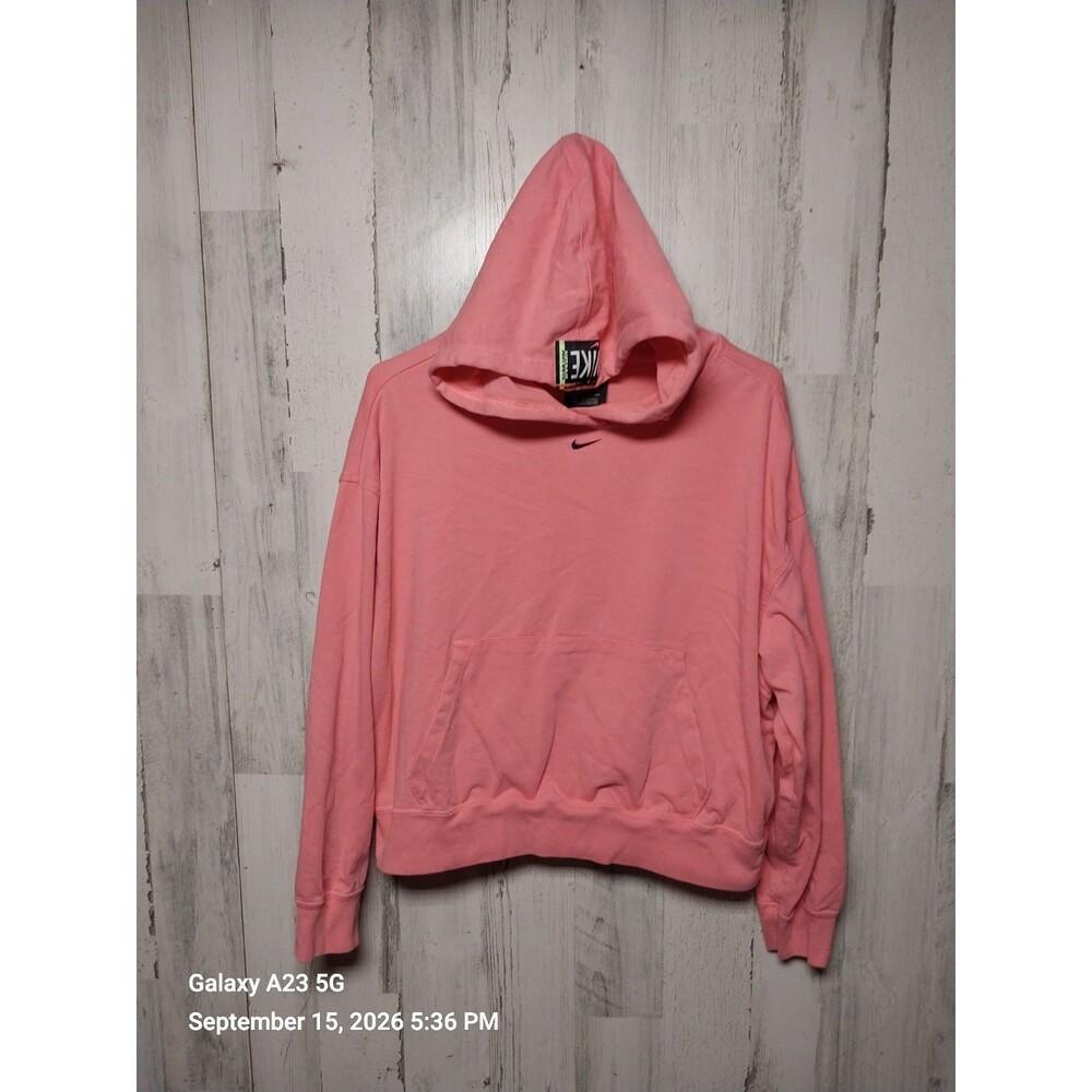 Nike Sportswear Woman’s Washed Center Swoosh Cropped Hoodie Pink Small